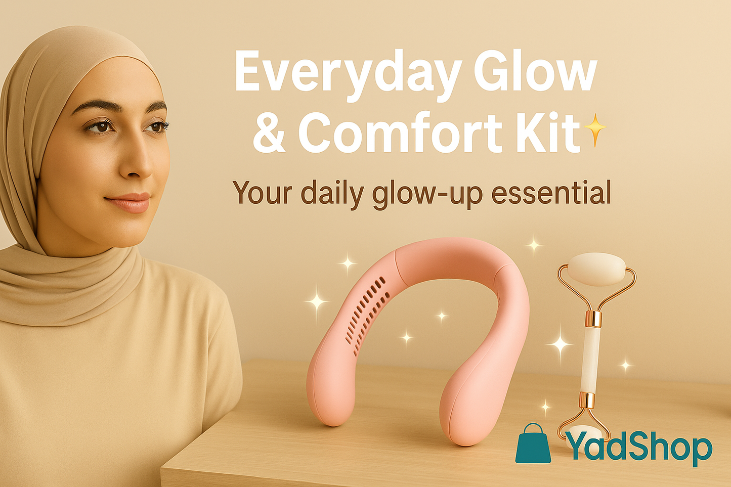 (Copy) Neck Fan & Face Roller Glow Kit – Gift-Ready Box 🎁 - (Free Delivery)