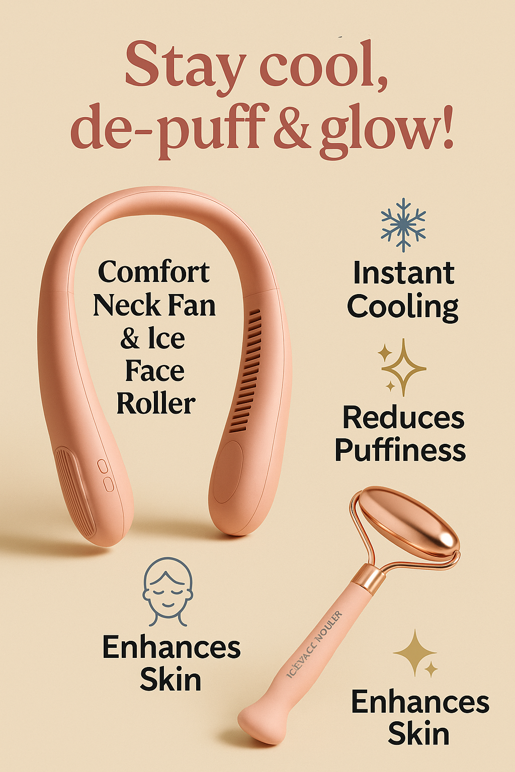 (Copy) Neck Fan & Face Roller Glow Kit – Gift-Ready Box 🎁 - (Free Delivery)