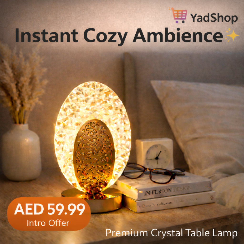 Oval Crystal LED Table Lamp