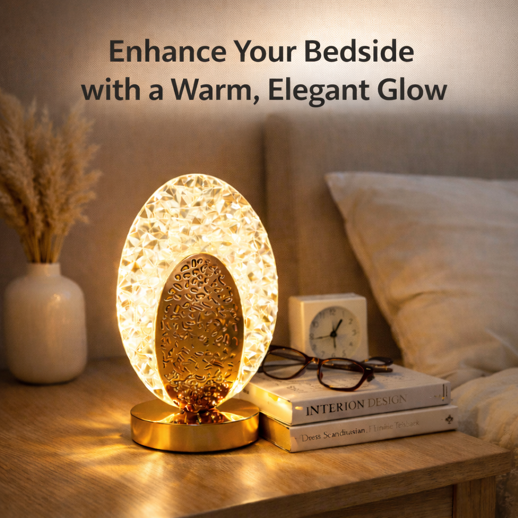 Oval Crystal LED Table Lamp