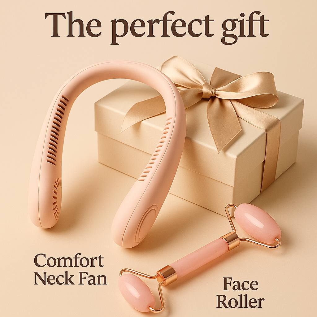 (Copy) Neck Fan & Face Roller Glow Kit – Gift-Ready Box 🎁 - (Free Delivery)